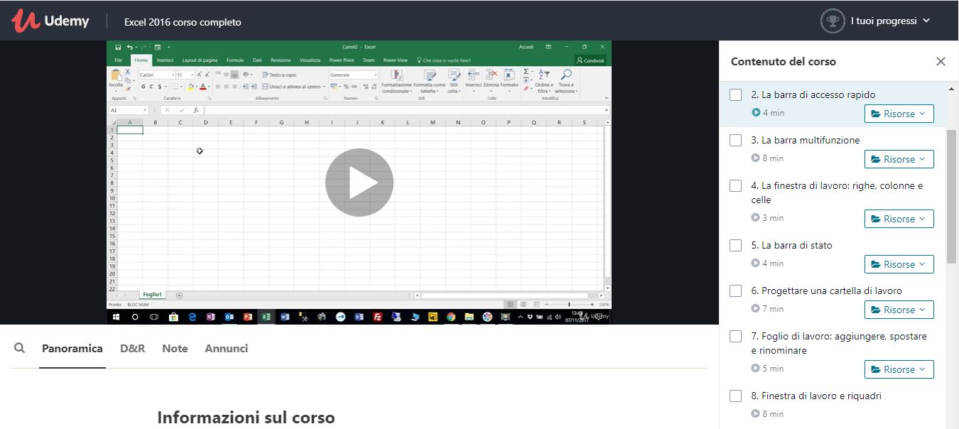 udemy excel 2016